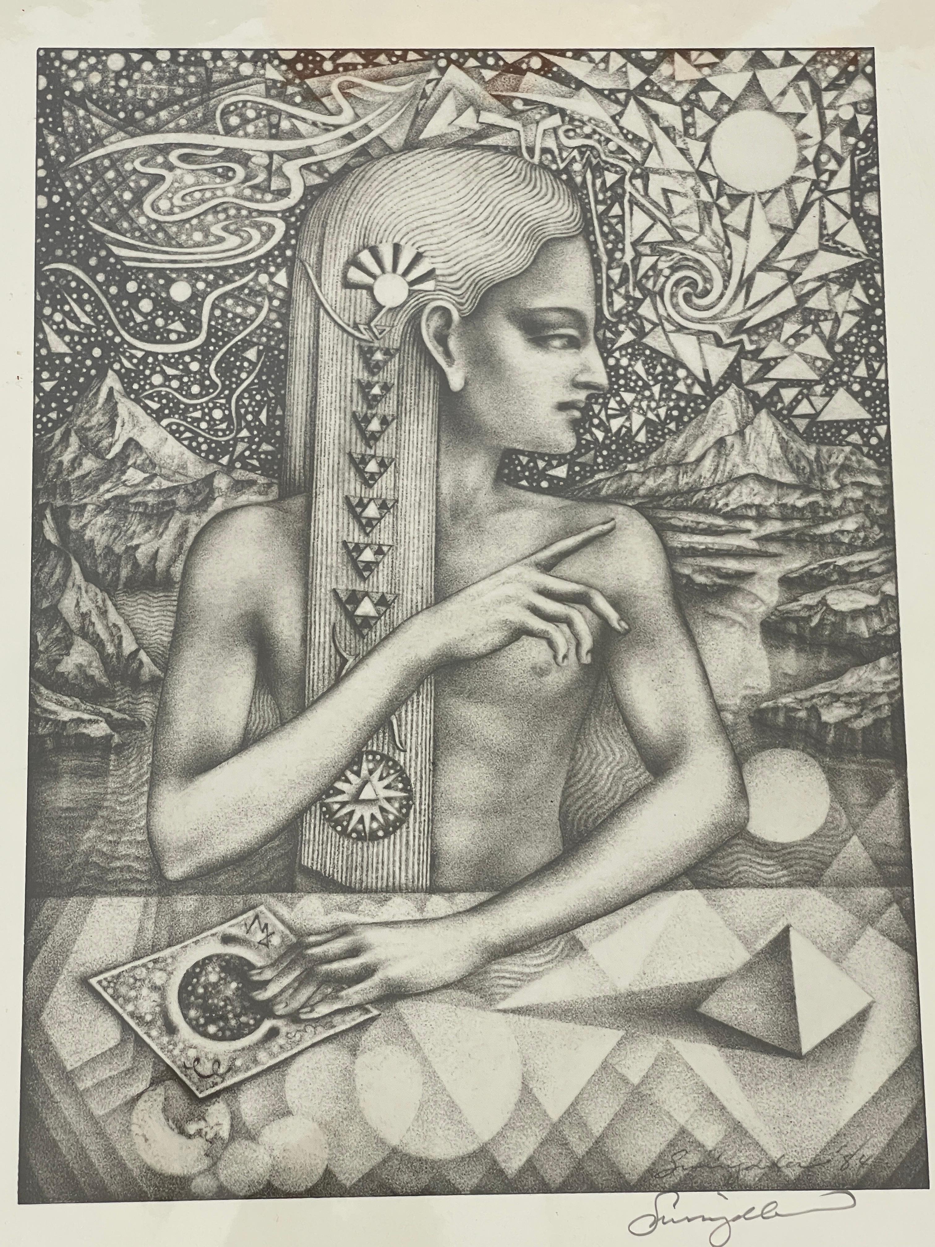 Visionary Art of John Swingdler 'Oracle' and 'The Wanderers' Reproduction Signed in Pencil