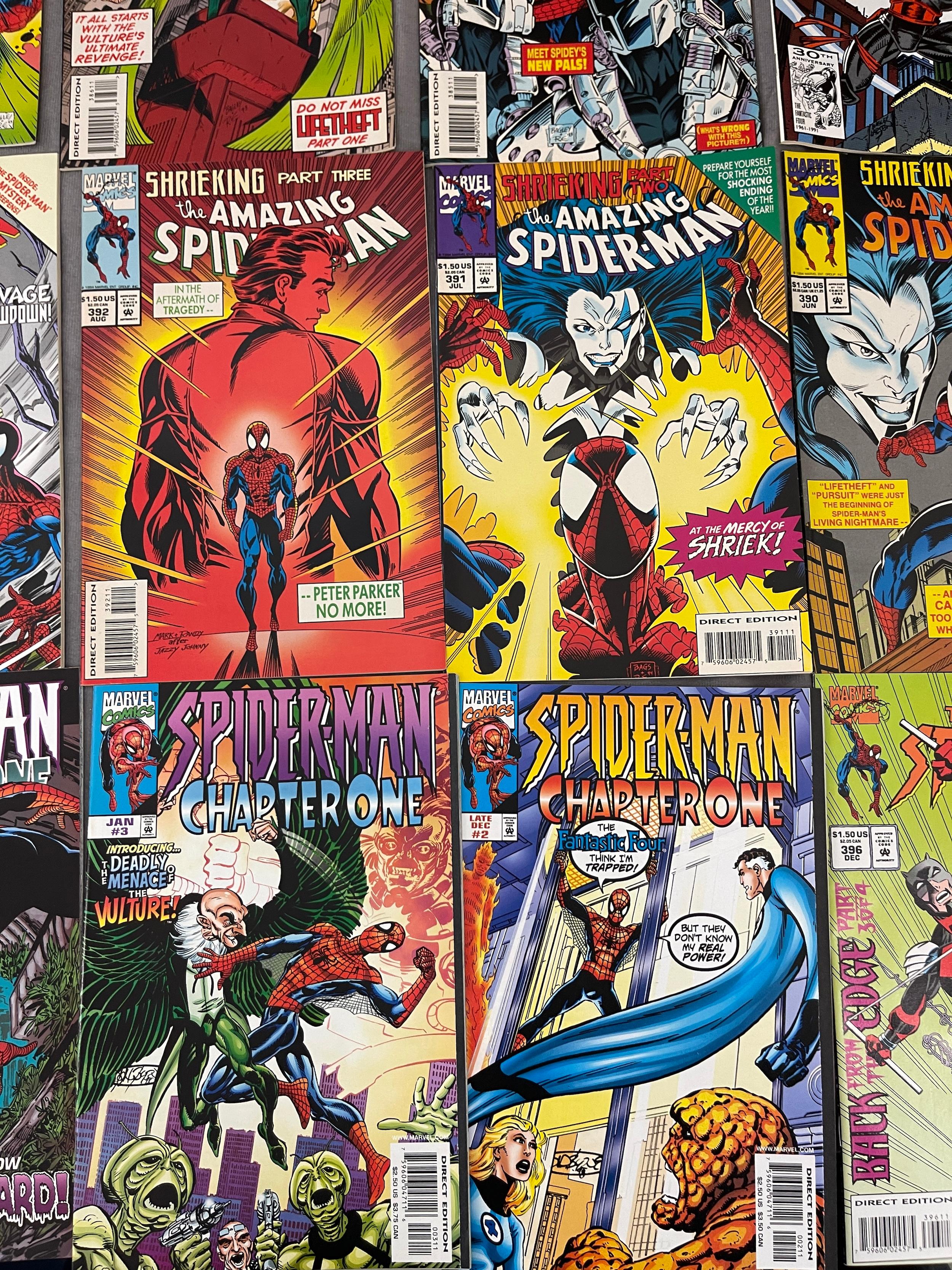 The Amazing Spiderman and Spiderman Chapter one Marvel DC Collection Lot of 25
