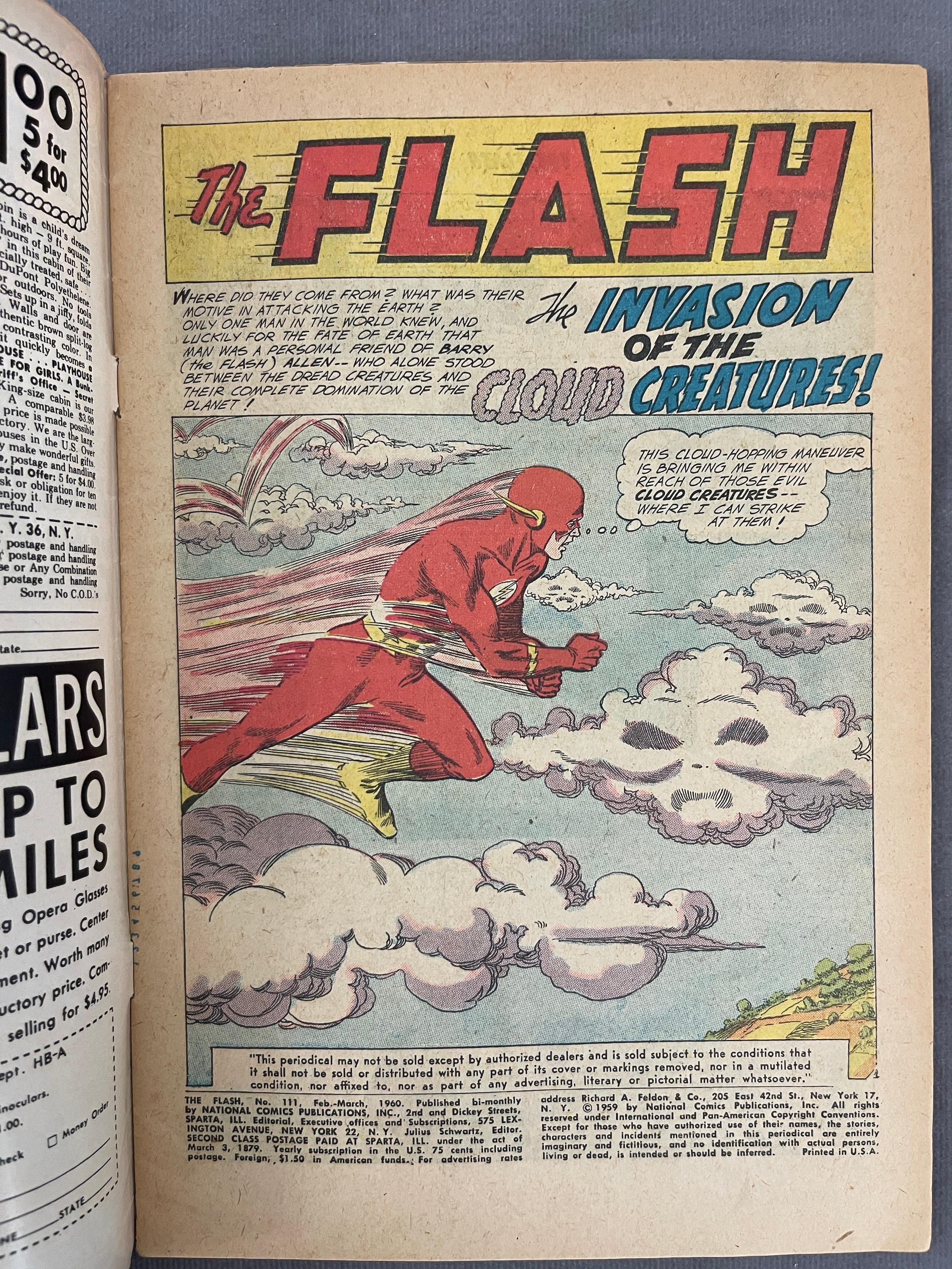 The Flash #111 1960 Marvel DC Comic Book