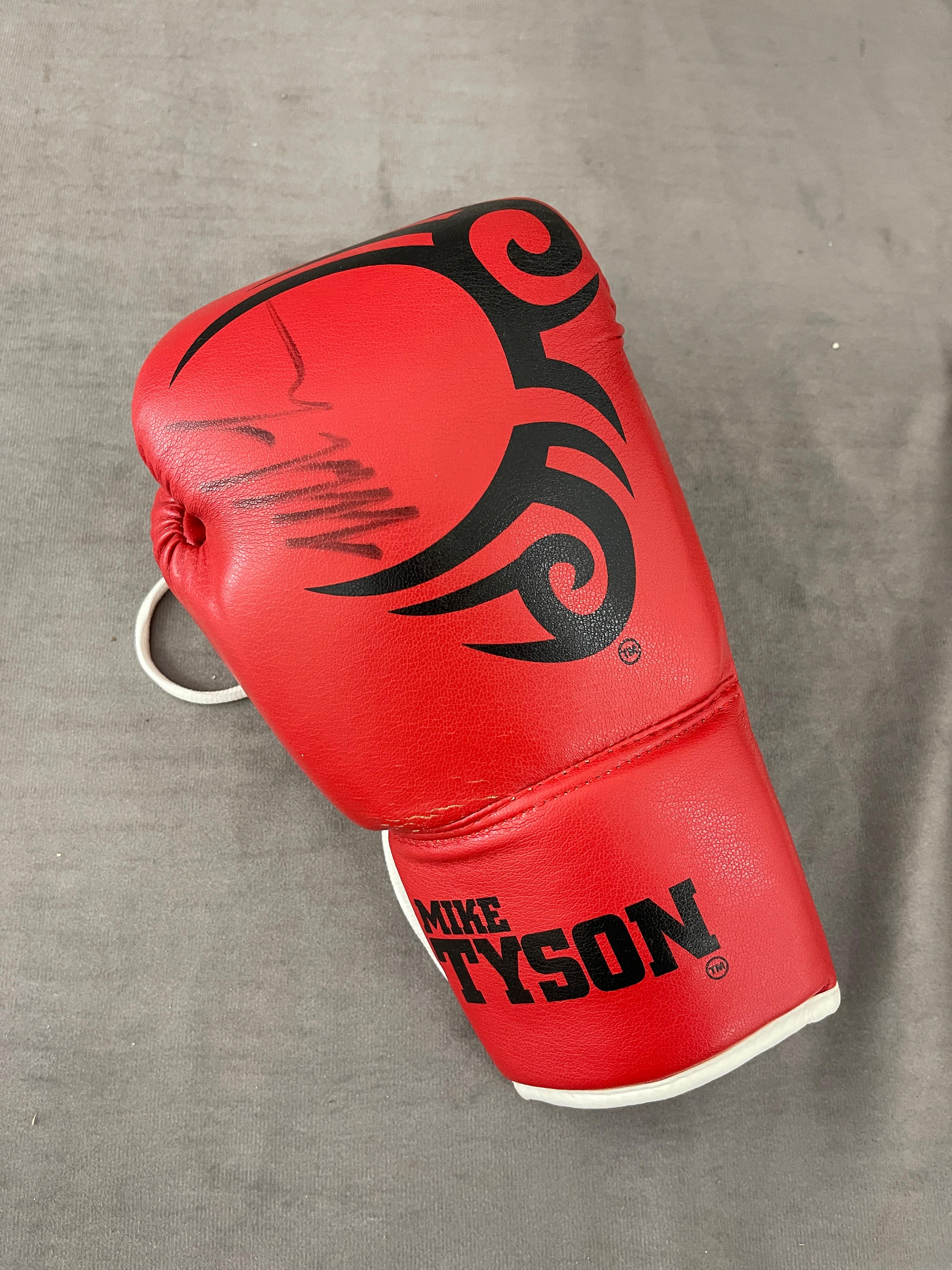 Mike Tyson Signed Autographed Boxing Glove with Photo Matched