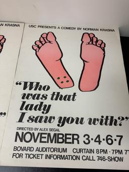 Vintage USC Presents a Comedy by Norman Krasna "Who was that Lady I Saw You With?" Approx 17"x22"