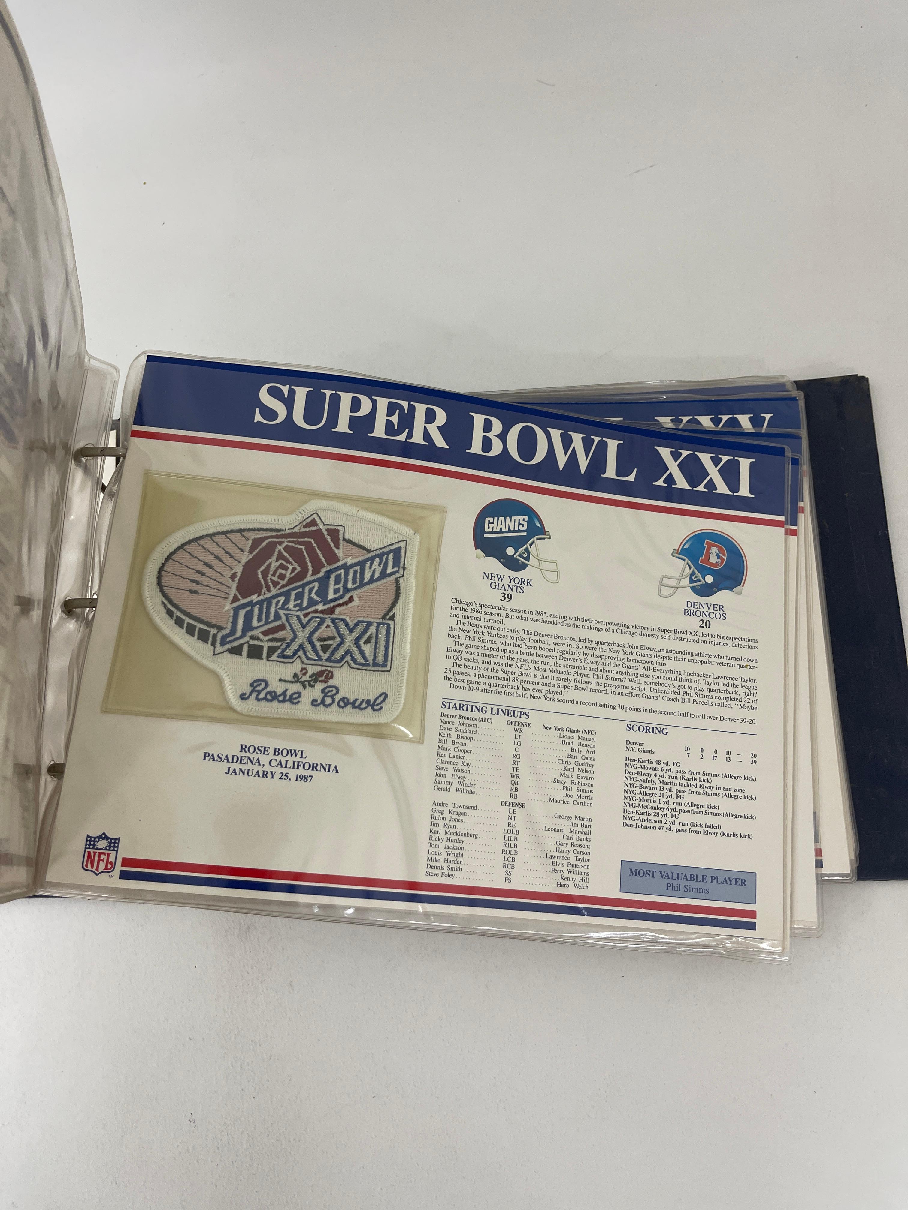 The Official NFL Super Bowl Patch Collection Binder