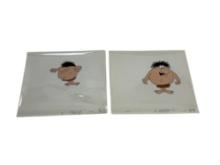 ORIGINAL PRODUCTION CEL WITH DRAWING CAVEMAN CARTOON HAND PAINTED lot 2