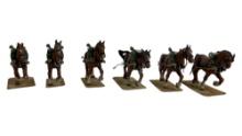 French Guard Mounted Horses Napoleonic Miniature Metal Figurine 1/30 Scale