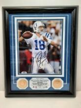 Indianapolis Colts Peyton Manning Autographed Print and 24kt Gold Coins #59 of 118