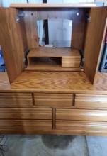 Wood Entertainment Center and Chest of Drawers