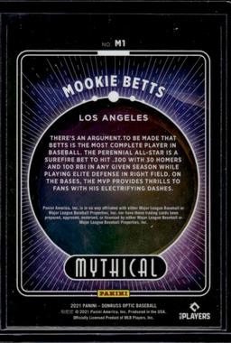 Mookie Betts 2021 Panini Donruss Optic Mythical Insert #M1