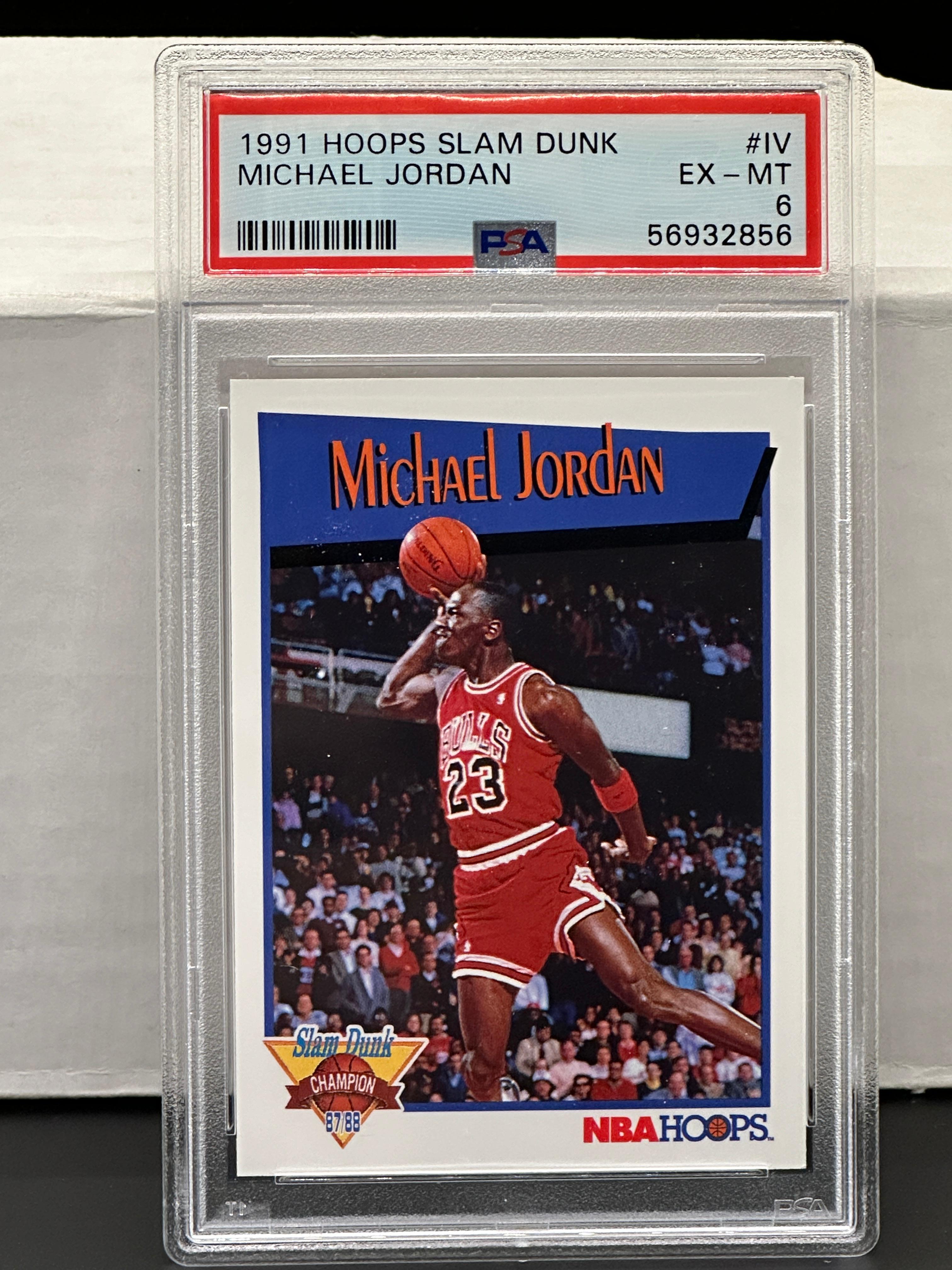 Michael Jordan 1991 NBA Hoops Slam Dunk PSA 6 EX-NT #IV