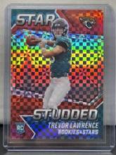 Trevor Lawrence 2021 Panini Rookies and Stars Star Studded Red Plaid Prizm Rookie RC Insert #SS-21