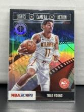 Trae Young 2019-20 Panini Hoops Premium Stock Lights Camera Action Silver Prizm Insert #22