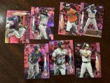Lot of 7 Topps Chrome Pink Refractors
