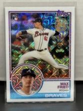 Max Fried 2018 Topps Chrome Silver Pack 1983 Design Mojo Refractor Rookie RC #49