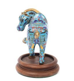 Fine Chinese Cloisonne Horse w/Custom Stand