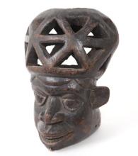 Authentic Bamum Helmet Mask, Cameroon Grasslands