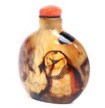 Unique Caramel Fountain Glass Snuff Bottle