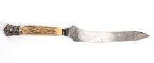 Silver Mounted Cutting Knife, Marked Solingen