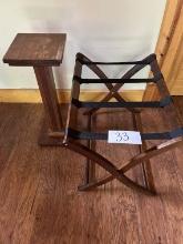 Plant Stand; Vintage Hotel Luggage Rack