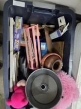 Tote of misc household items