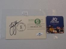 ZACH JOHNSON SIGNED POST CARD WITH COA