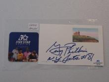 GERRY PHILBIN SIGNED POST CARD WITH COA
