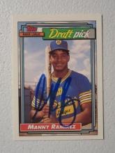 MANNY RAMIREZ SIGNED ROOKIE CARD WITH COA