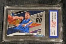 2019-20 Panini Mosaic Luka Doncic Give And Go autographed card Authenticated by Fivestar Grading