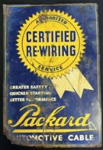 Packard Automotive Cables Embossed Certified Re-Wiring Tin Dealership Sign