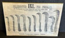 Early 1900s Celebrated IXL Tea Pruners Knives Paper Advertising Sign