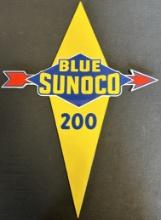 Blue Sunoco 200 Single Sided Porcelain Gas Pump Advertising Sign