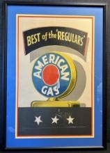 Best Of Americans American Gas Framed Paper Advertising Poster