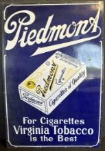 1920s Piedmont Cigarette Single Sided Porcelain Advertising Sign