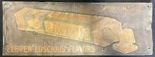 Charms Embossed 1950s Citrus Candy Advertising Tin Sign