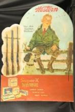 Vintage 1930s Western Cartridge Co. “Gee! Wish I Had Dad’s Winchester” Cardboard Advertising Poster