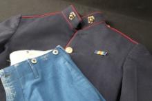 USMC Marine US Post-WW1 20s Droop Wing EGA Badged Dress Blue Tunic W/ Early Buckeback Pants Uniform