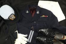 US Navy WW2 WAVES Officer Badged Blue Wool Service Dress Uniform: Jacket, Skirt, Seersucker Hat