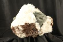 German Army WW2 Eastern Front Heer Badged Rabbit Fur Winter Cap