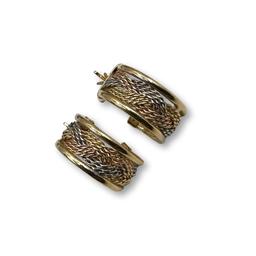 14K Gold Woven Rope Earrings