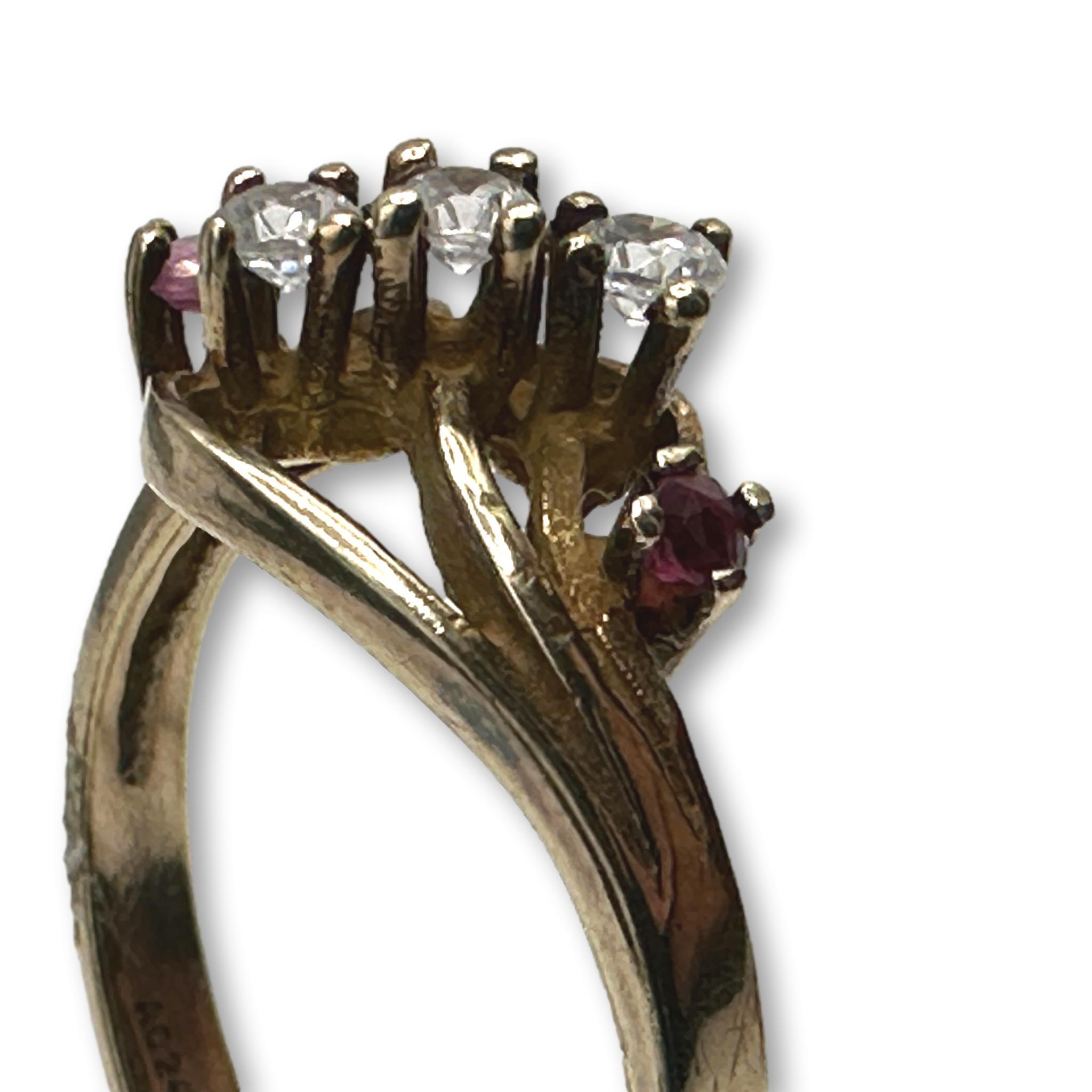 Delicate Vintage Diamond and Ruby Earrings and Ring