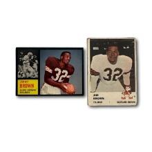 Two Jimmy Jim Brown Cleveland Browns Football Trading Cards
