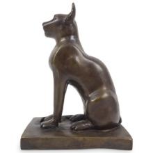 Vintage Egyptian Bronze Sculpture of a Cat
