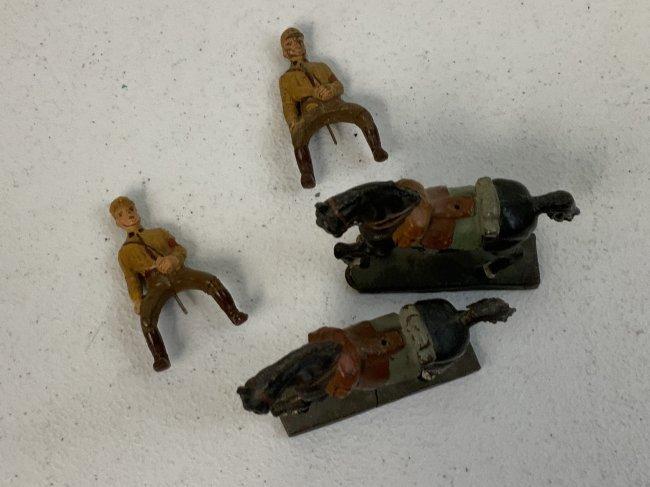 GERMAN NAZI PERIOD LINEOL / ELASTOLIN TOY SOLDIERS SA HORSEMEN LOT OF 2