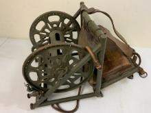 WWII GERMAN SS MARKED FIELD TELEPHONE WIRE LAYING REEL WITH BACKPACK