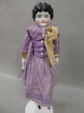 Antique German Porcelain China Doll Head Doll