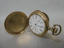 c1930's Waltham 17 Jewel Pocket Watch w/ Gold Keystone Case