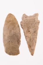 2 Transitional Paleo Points - One Dalton and One Lanceolate Point