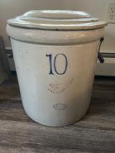 Red Wing 10 Gallon Union Stoneware Crock With Lid