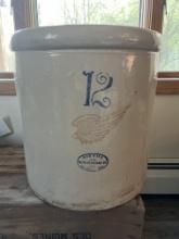 Red Wing 12 Gallon Large Wing Union Stoneware Crock