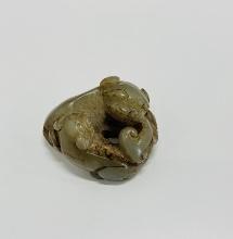 Chinese carved Jade two dogs