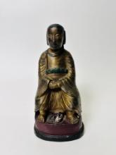 Antique Bronze Buddha Polychrome