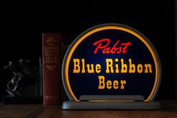 Vintage Gillco Lighted Pabst Blue Ribbon Glass Sign